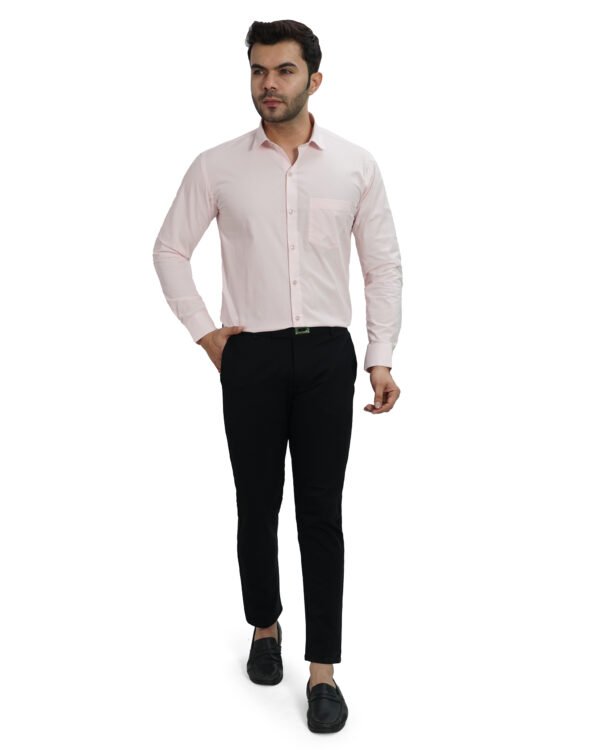 Elmillor Men's Solid Regular Fit Formal Shirt, Light Pink - Image 3