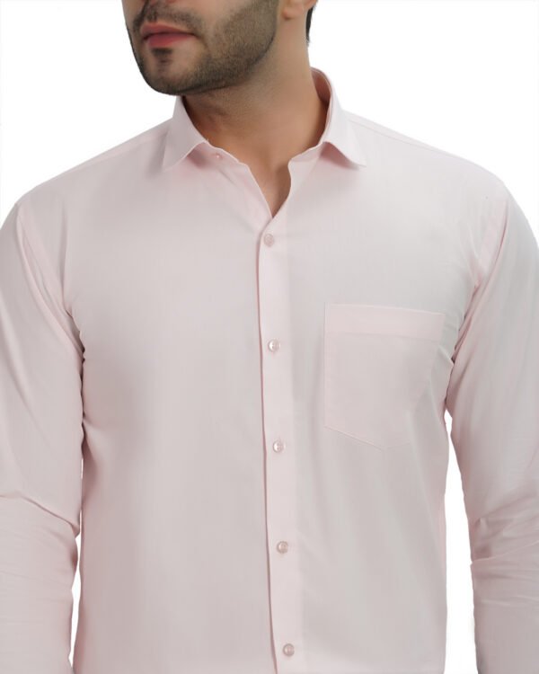 Elmillor Men's Solid Regular Fit Formal Shirt, Light Pink - Image 7