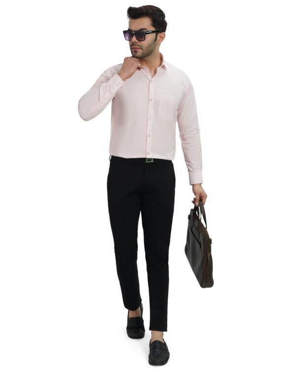 Elmillor Men's Solid Regular Fit Formal Shirt, Light Pink - Image 8