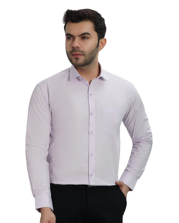 Elmillor Men's Solid Regular Fit Formal Shirt, Purple - Image 2