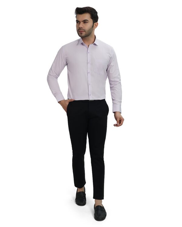 Elmillor Men's Solid Regular Fit Formal Shirt, Purple - Image 3