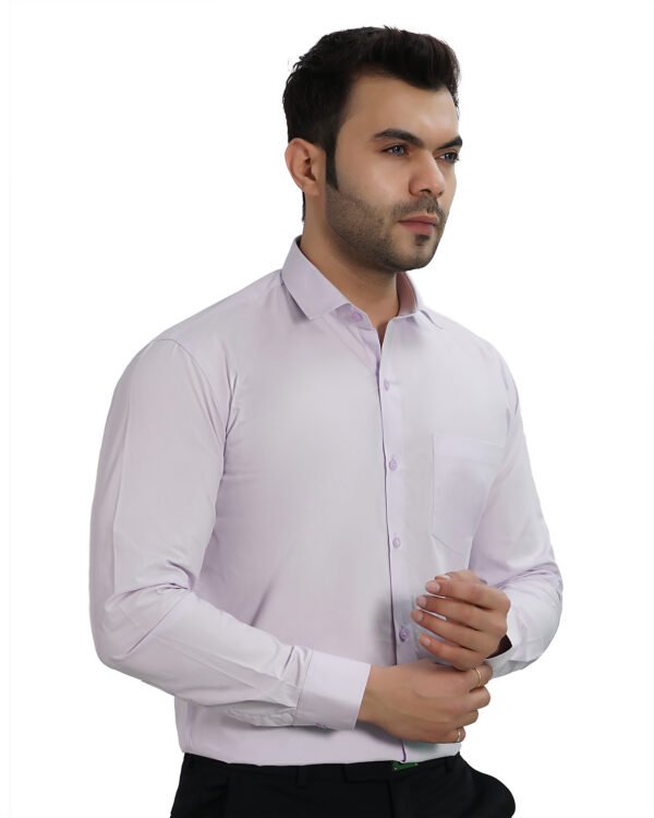 Elmillor Men's Solid Regular Fit Formal Shirt, Purple - Image 5