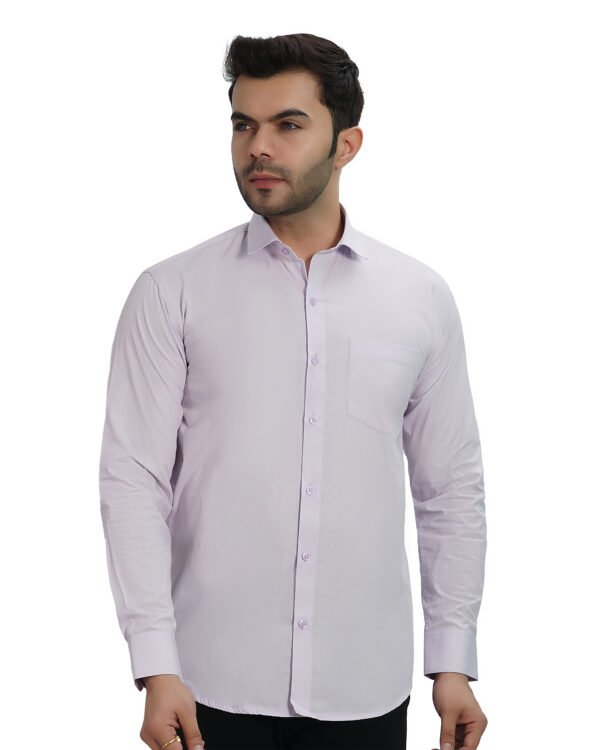 Elmillor Men's Solid Regular Fit Formal Shirt, Purple - Image 6