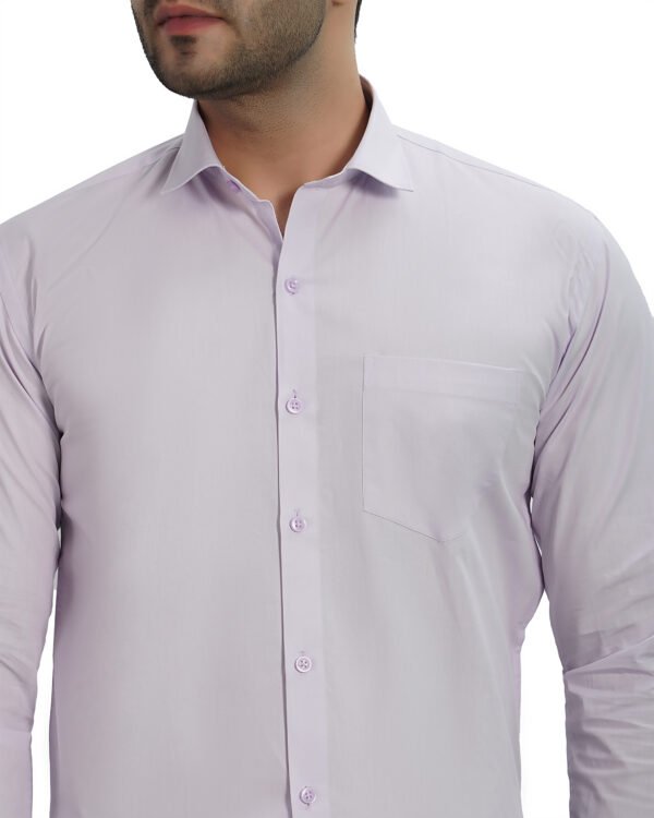 Elmillor Men's Solid Regular Fit Formal Shirt, Purple - Image 7