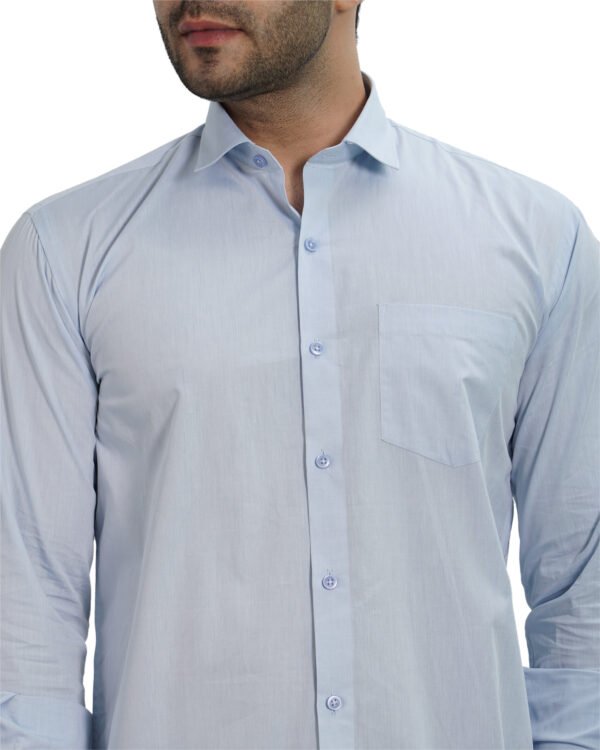 Elmillor Men's Solid Regular Fit Formal Shirt, Sky Blue - Image 3