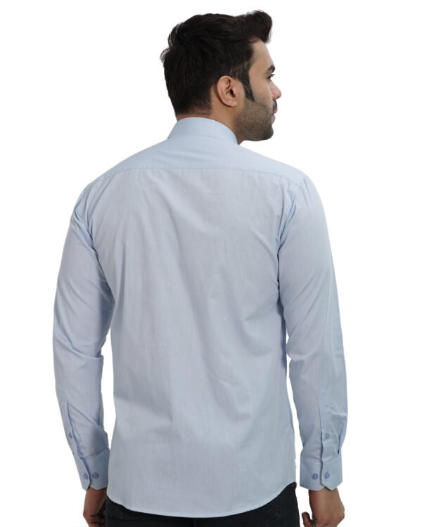 Elmillor Men's Solid Regular Fit Formal Shirt, Sky Blue - Image 4