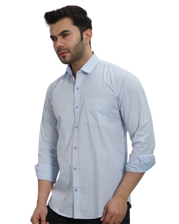 Elmillor Men's Solid Regular Fit Formal Shirt, Sky Blue - Image 5