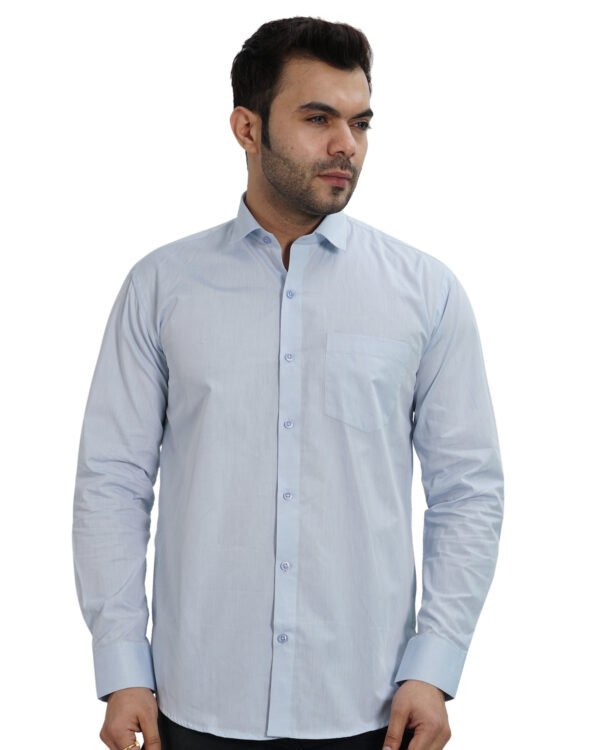 Elmillor Men's Solid Regular Fit Formal Shirt, Sky Blue - Image 2