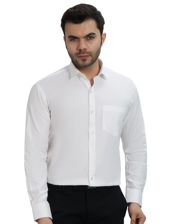 Elmillor Men's Solid Regular Fit Formal Shirt, White - Image 2