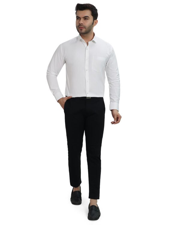 Elmillor Men's Solid Regular Fit Formal Shirt, White - Image 4