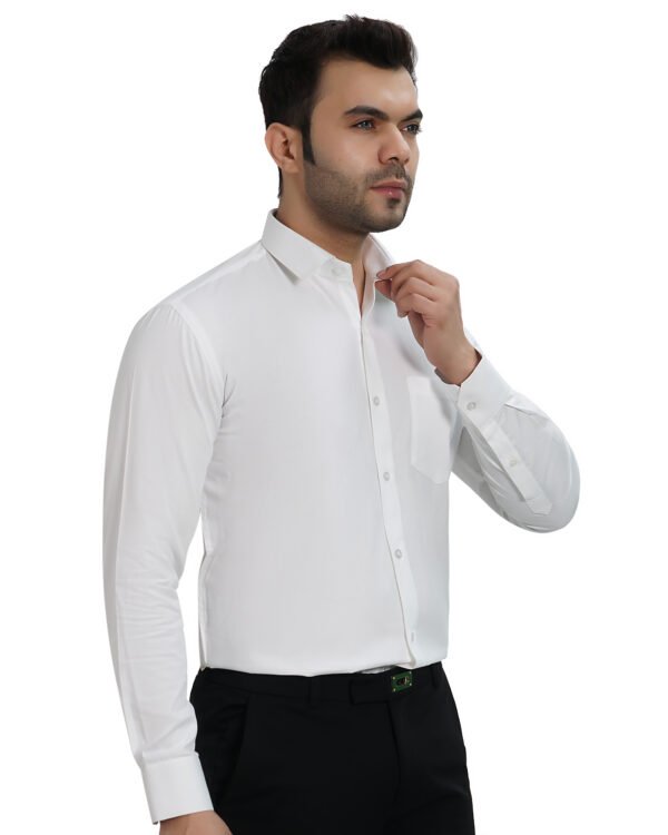 Elmillor Men's Solid Regular Fit Formal Shirt, White - Image 6