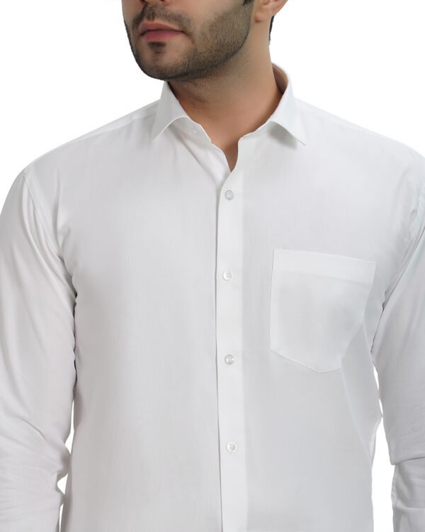 Elmillor Men's Solid Regular Fit Formal Shirt, White - Image 7